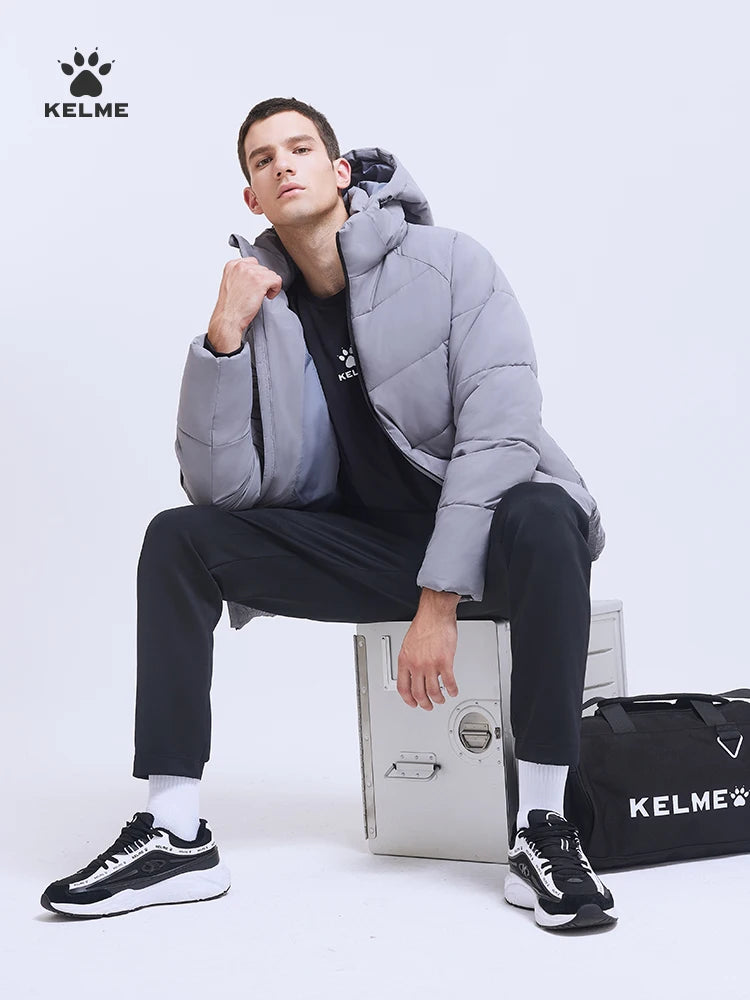KELME Sports Cotton Mid-Length Men's  Winter Training  Jacket Thick Warm Football Padding Coat 8161MF1001