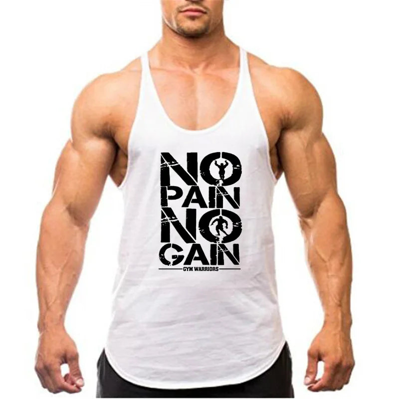 Bodybuilding Stringer Tank Top Men Cotton Gym Clothing Mens Fitness Racer Vest Summer Sleeveless Sportswear Workout Tanktop