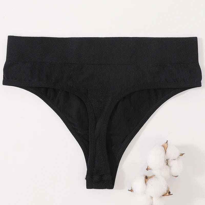 1PC/2PCS Women High Waist Panties Thongs High-Leg Cut Panty Ladies Daily & Fitness Underpant Seamless Underwear Panties M-XL
