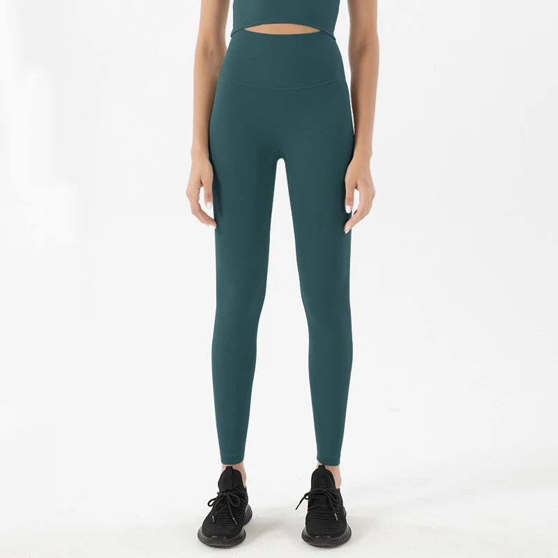 SOISOU Nylon Leggings Women Yoga Pants Tight High Waist Hidden Pocket Sports Fitness Women's Pants Gym Clothing 37 Colors - ATFH