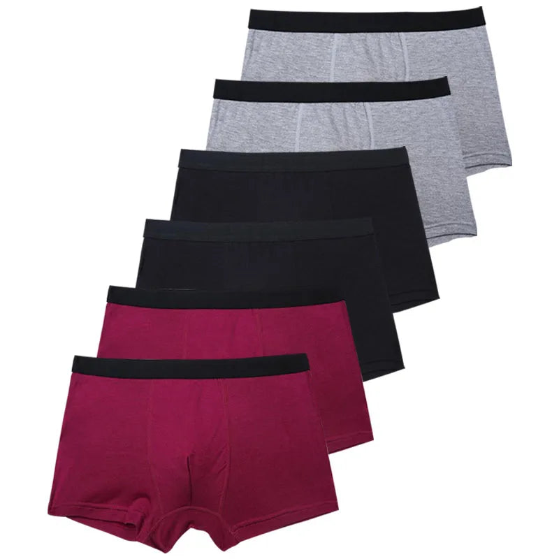 6pcs/Set Black Boxer Men Underwear Bamboo Men's Panties Shorts Breathable Underpants Man Comfortable Sexy Boxers & Briefs Men