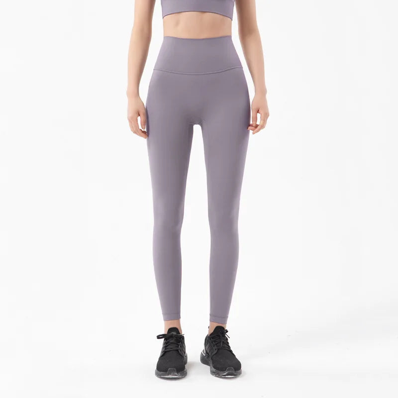 SOISOU Nylon Leggings Women Yoga Pants Tight High Waist Hidden Pocket Sports Fitness Women's Pants Gym Clothing 37 Colors - ATFH