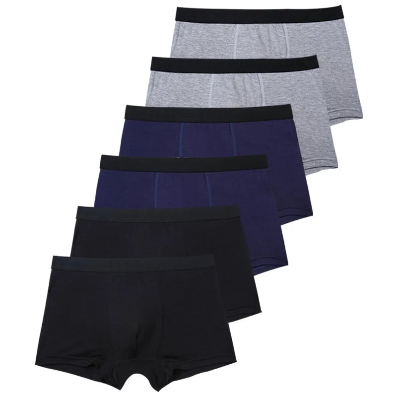 6pcs/Set Black Boxer Men Underwear Bamboo Men's Panties Shorts Breathable Underpants Man Comfortable Sexy Boxers & Briefs Men