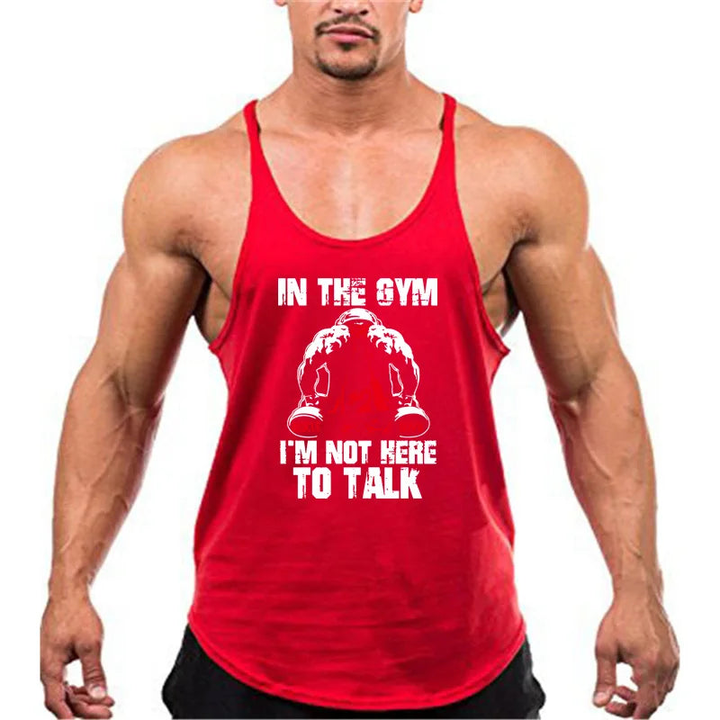 Bodybuilding Stringer Tank Tops Men Anime funny summer Tops No Pain No Gain vest Fitness clothing Cotton gym singlets