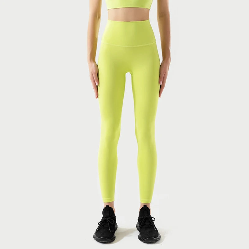 SOISOU Nylon Leggings Women Yoga Pants Tight High Waist Hidden Pocket Sports Fitness Women's Pants Gym Clothing 37 Colors - ATFH