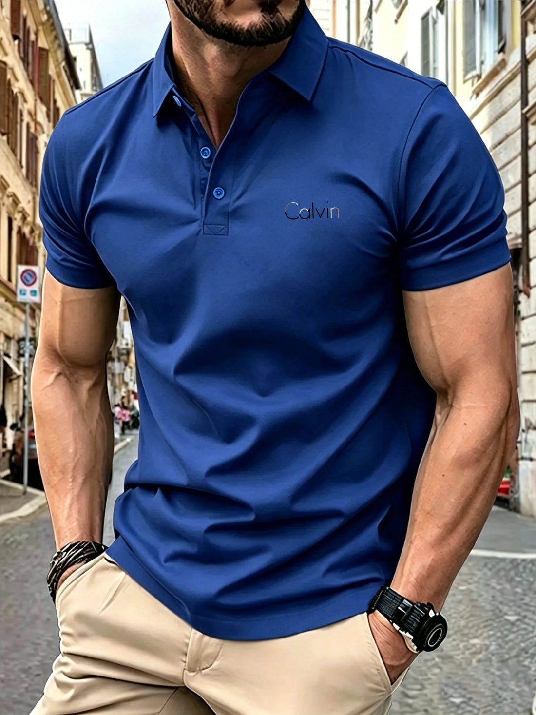 New style High end luxury brand fashion short sleeved high-end printed polo shirt summer new men's lapel T-shirt men's clothing