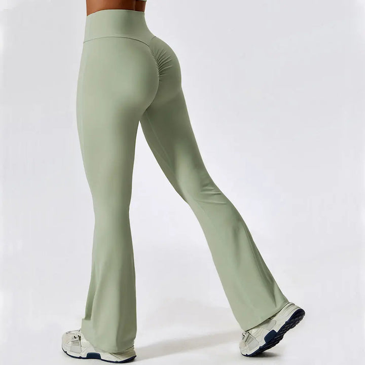 Flare Leggings Yoga Pants Women High Waist Wide Leg Pant Women Gym Workout Fitness Sports Tight Flared Pant Latin Dance Trousers ATFH