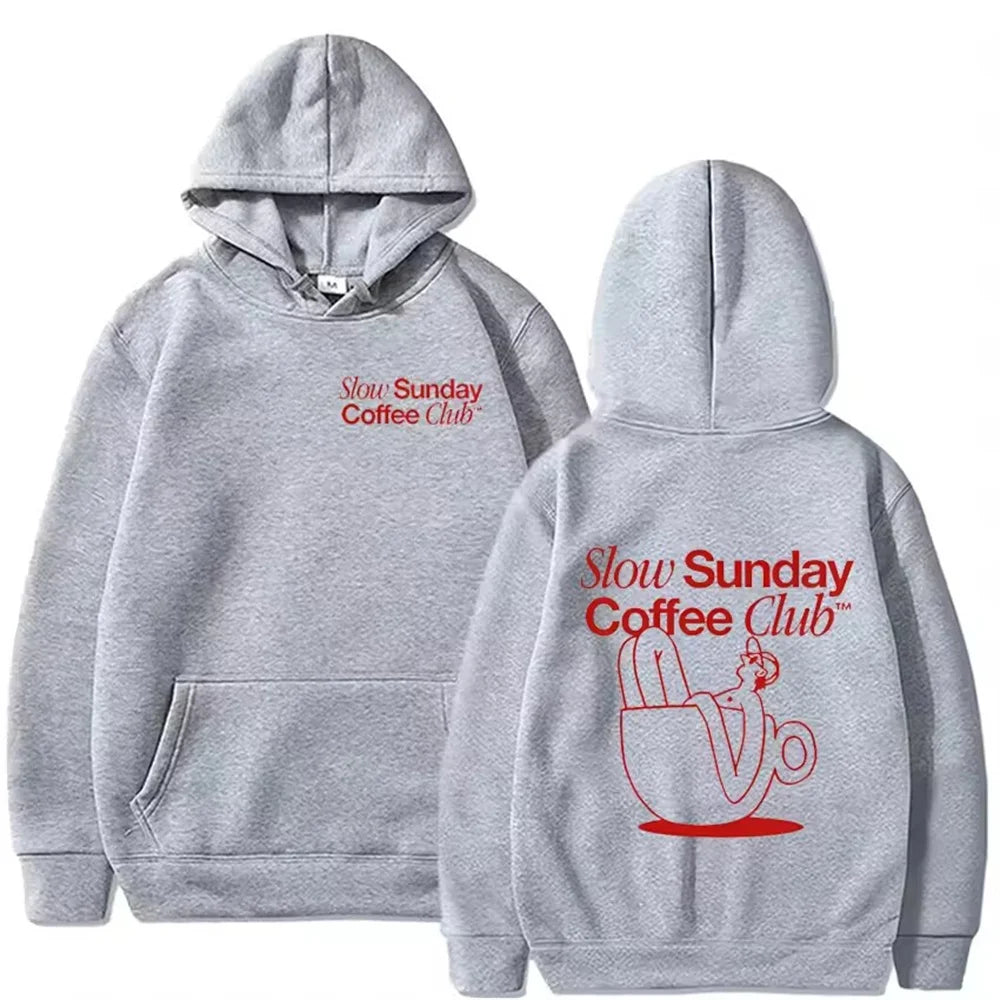 2025 New Sunday Coffee Club Hoodie Funny Men's Hoodie Harajuku Unisex Street Wear Fleece Pullover Sweatshirt - ATFH