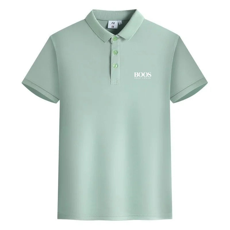 New men's high-quality short sleeved polo shirt, summer fashion, casual, comfortable, breathable and cool top