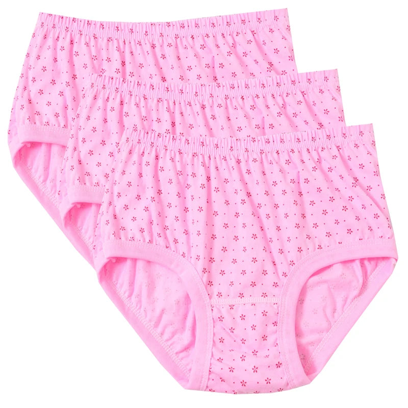 3pcs Pure Cotton Women Panties Large Size High Waist Underwear Briefs Mother Breathable Comfort Panty Plus Size Female Lingeries