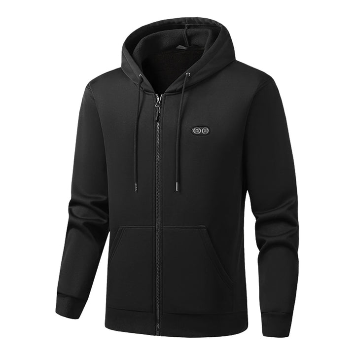 Men'S Hooded Sweatshirt Hot Sweater 17 Heating Warm Cardigan Jacket Overcoat Full Zipper Autumn Winter Casual Hoodies Tops - ATFH