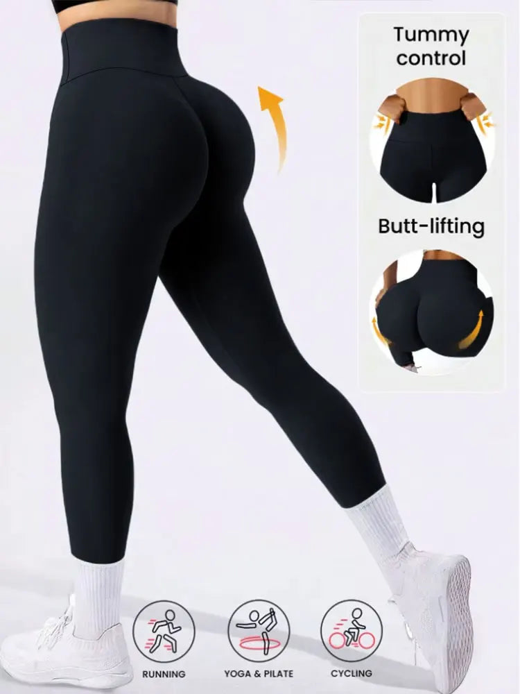 High Waist Yoga Leggings Women Booty Lifting Push Up Sweatpants Fitness Running Hip Lift Yoga Pants Highly Elastic Gym Trousers - ATFH
