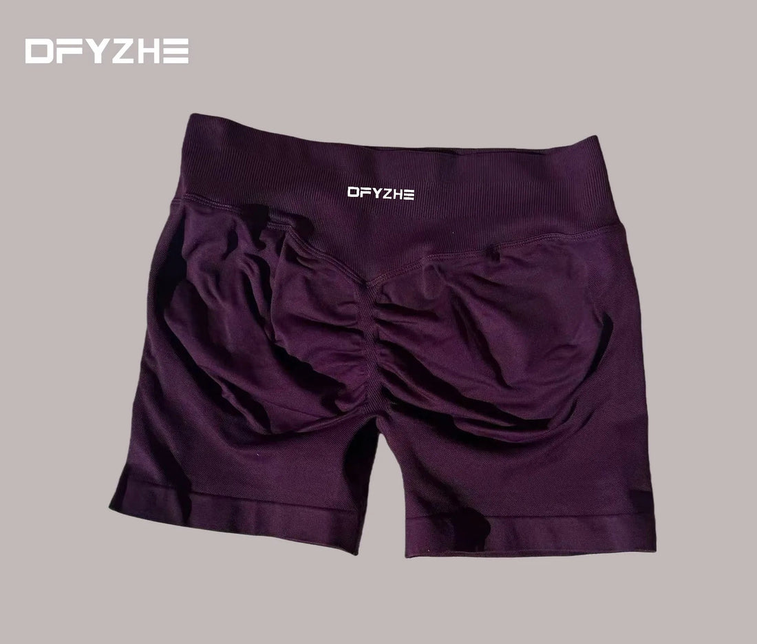 DFYZHE Women's Impact Shorts 4.5" – Seamless High Waist Ribbed Workout Shorts for Yoga Cycling & Fitness Tahsi Fashion House