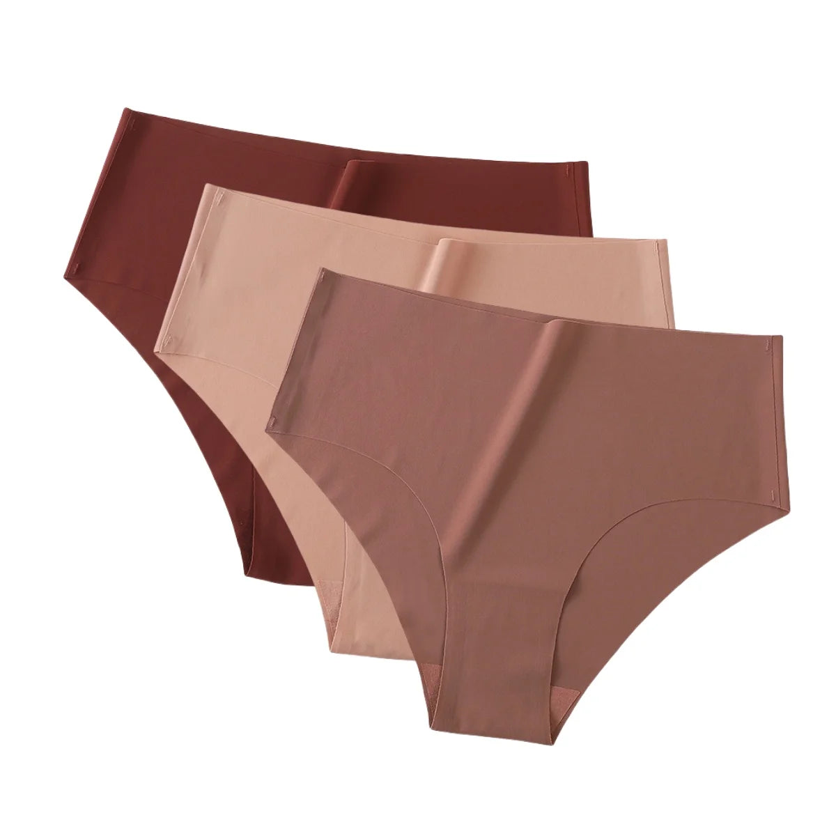 3Pcs/Set Ice Silk Panties Women High Waist Seamless Briefs Breathable Invisible Underwear Soft Stretch Sexy Lingerie XS-XL Panty