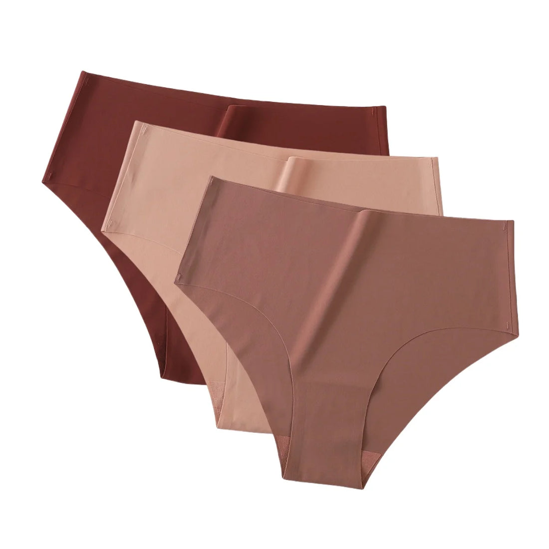 3Pcs/Set Ice Silk Panties Women High Waist Seamless Briefs Breathable Invisible Underwear Soft Stretch Sexy Lingerie XS-XL Panty