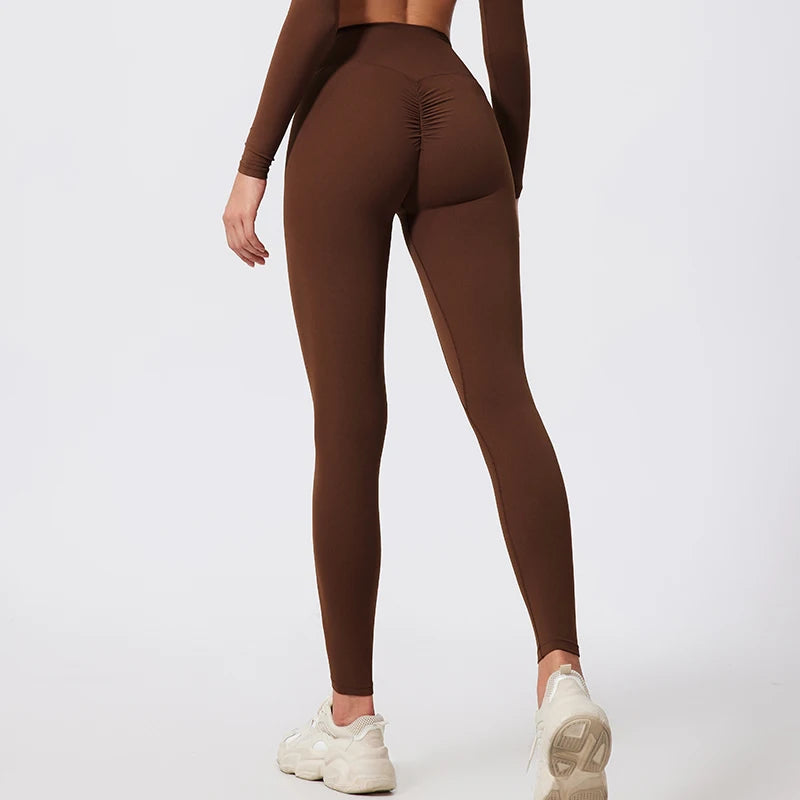 Hearuisavy Summer High Waist Workout Leggings Woman Gym Pants Running Push Up Sports Leggings Quick-Dry Scrunch Tight Yoga Pants - ATFH
