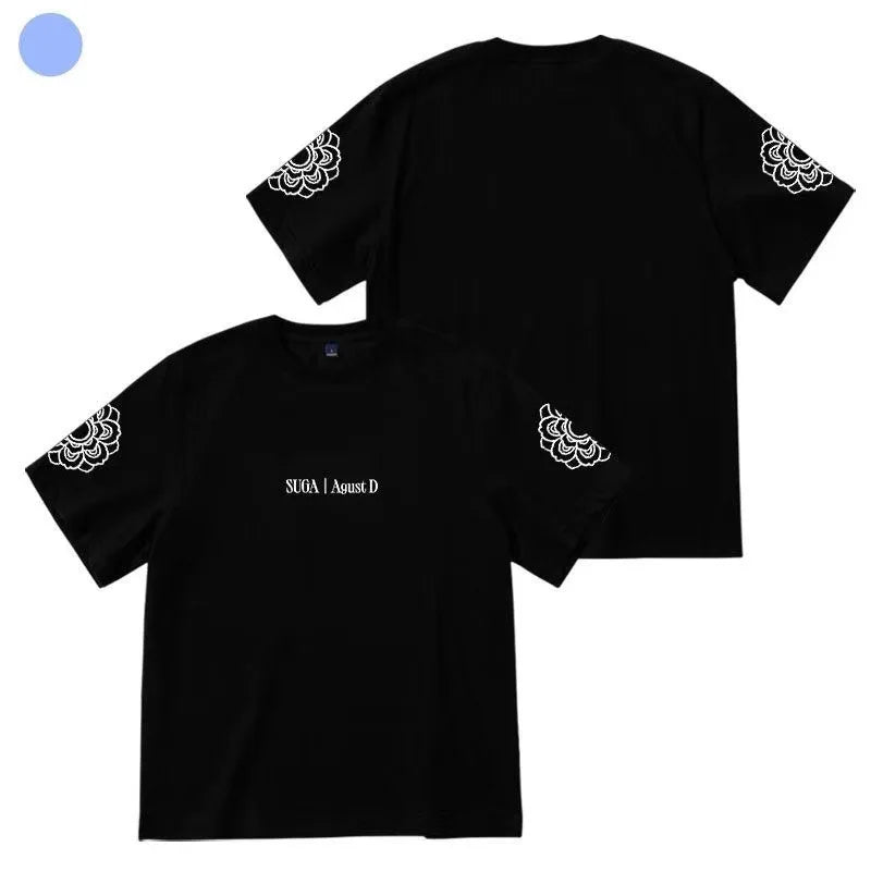 Fashion T-shirt Kpop suga Agust D D-DAY print T-shirt  casual sports short sleeves for fan gifts ATFH