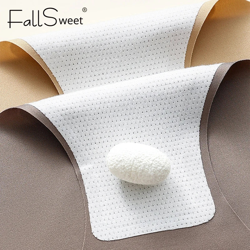 FallSweet 8PCS Seamless Mulberry Silk Panties for Women Ultra Thin High Elastic Invisible Briefs Soft Comfortable Lingerie M-2XL