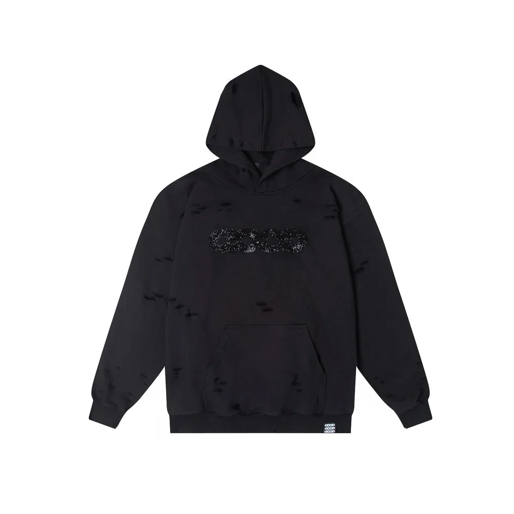 Goodbrand New 2026 Premium Quality Distressed Hoodie with Ripped Holes and Heavy-Duty Construction Unisex Letter Print - ATFH