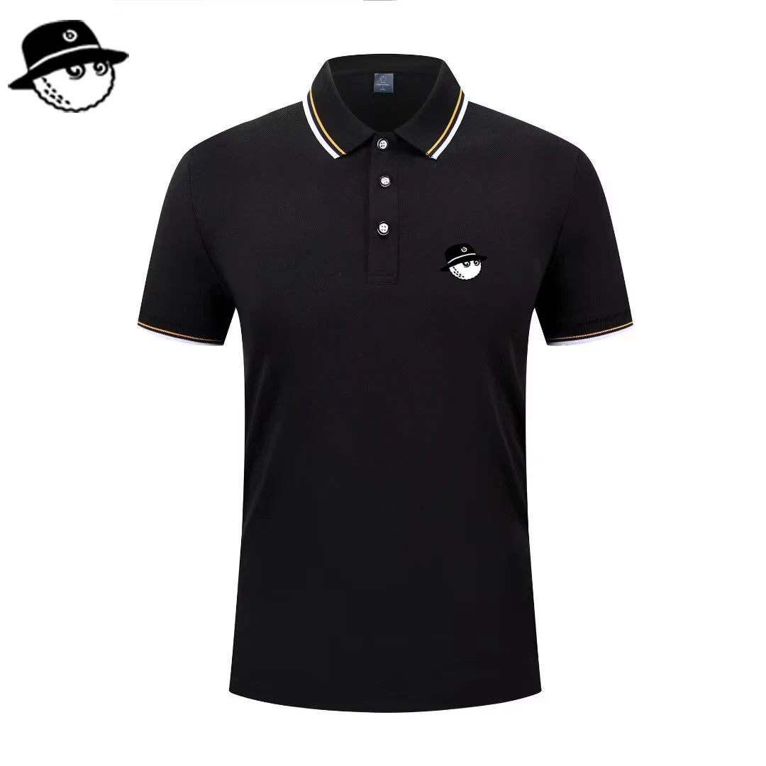 Men Summer Fashion Slim Fit Sport Short Sleeve 100% Polyester Polo Shirt Fake Pocket Decoration Casual Sport Golf Polo Shirt