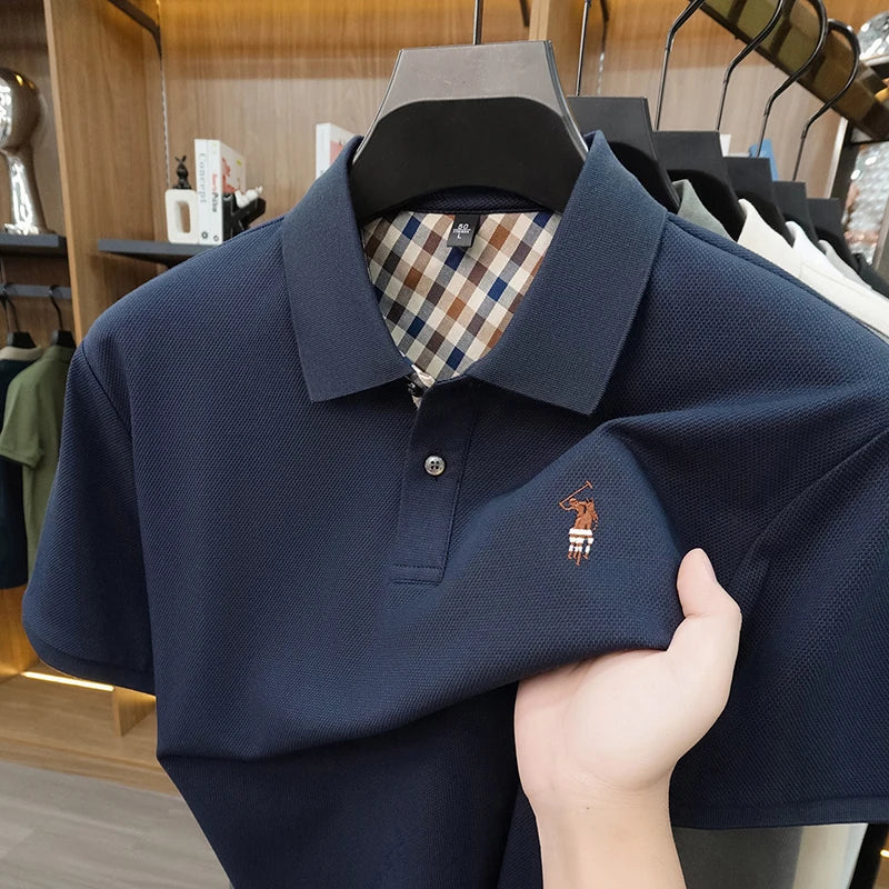 2026 New High End Men's Polo Top Summer Men's Style Fashionable and Comfortable Collar Breathable Top Trendy