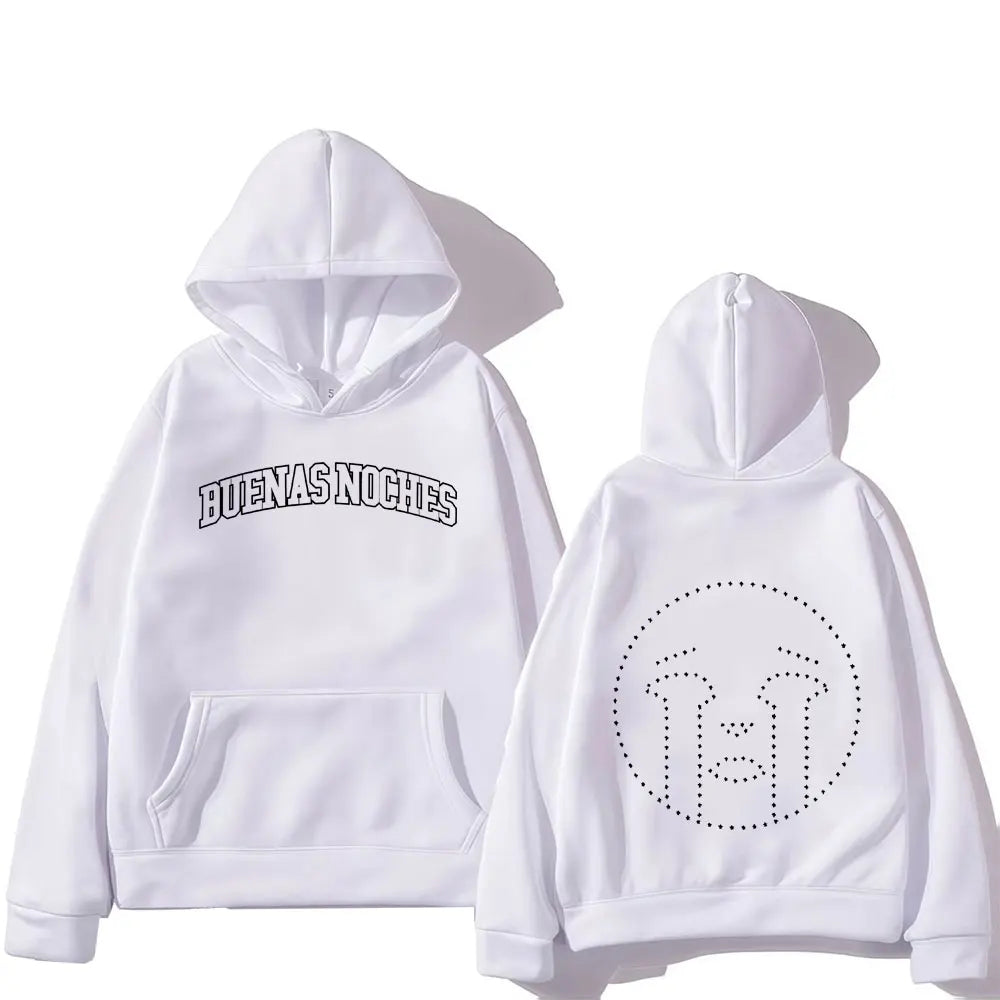 Rapper Quevedo Buenas Noches Gothic Long Sleeve Hoodie Casual Fleece Sweatshirt Men Women Oversized Fashion Cozy Unisex Hot Sale - ATFH
