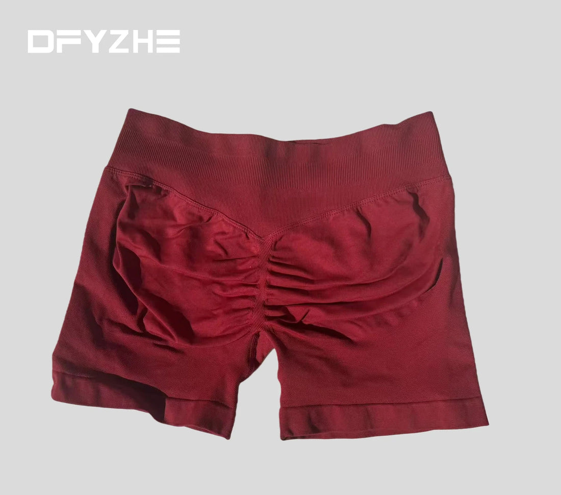 DFYZHE Impact Shorts 4.5-inch Women's Fitness Exercise Bike Shorts with Low Rib Belt Fitness Tight corset Hip Yoga Seamless Tigh Tahsi Fashion House