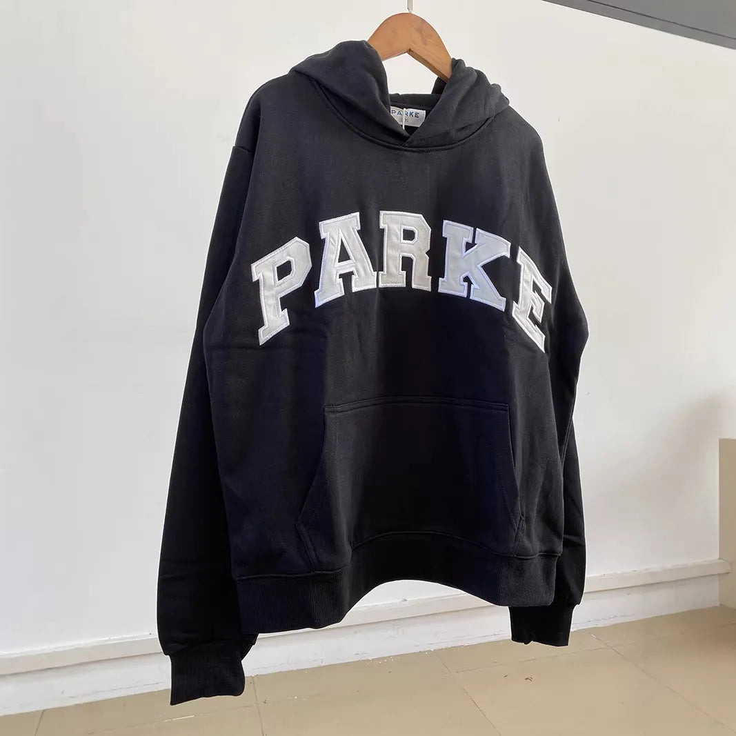 New spring style, niche in North America, PK letter patchwork, embroidered stars, loose-fitting women's hooded sweater - ATFH