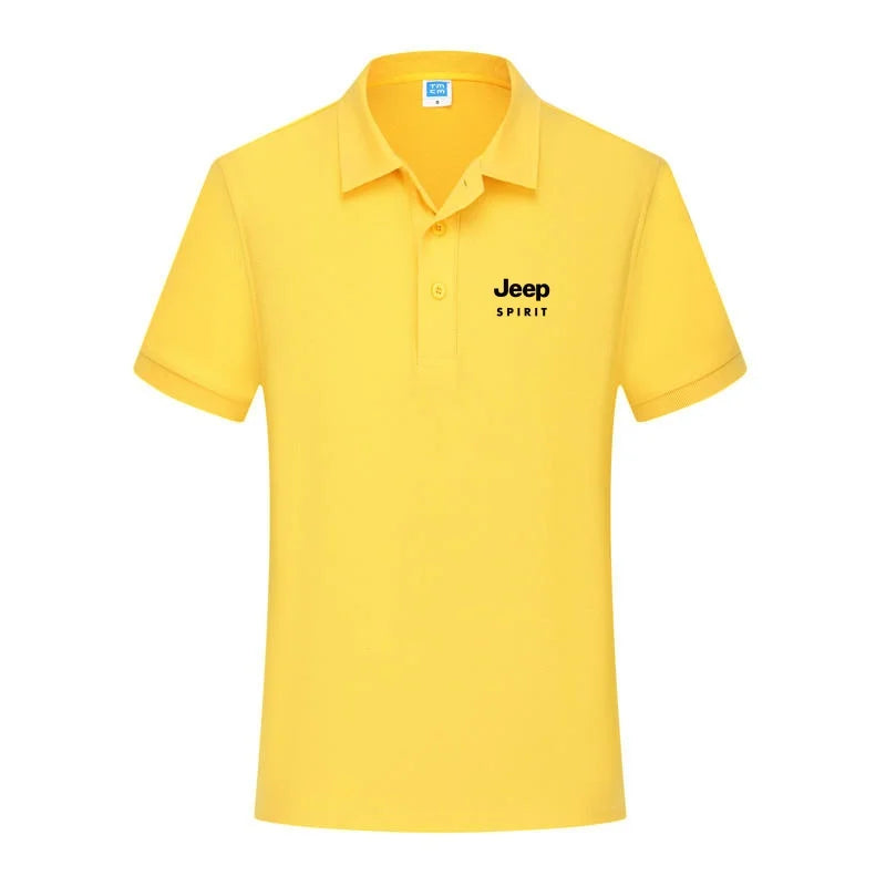 JEEP SPIRIT men's printed T-shirt summer cotton polo shirt casual sports collar short sleeved shirt