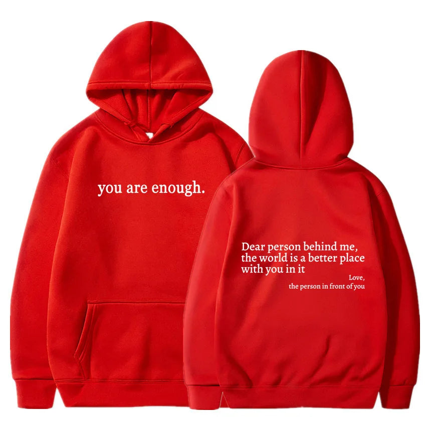 Dear Person Behind Me Men's Kangaroo Pocket Hoodie Classic Retro Women's Back Text Hoodie Neutral Fashion Hoodie Autumn Winter