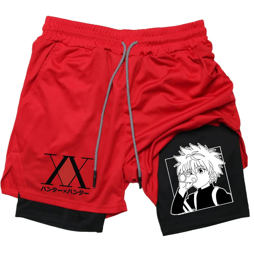 Anime Hunter X Performance Shorts Quick Dry Athletics Running Workout GYM Breathable Summer Compression