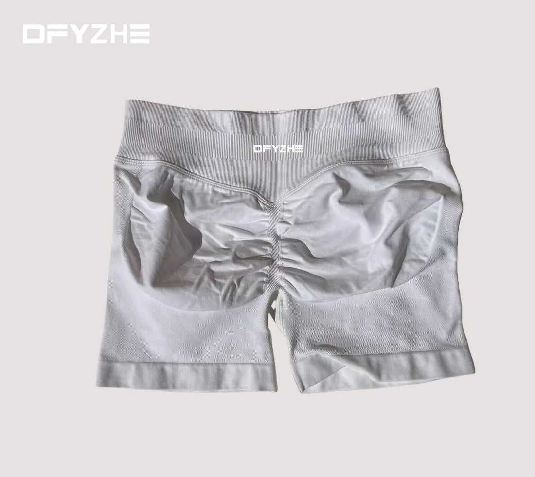 DFYZHE Women's Impact Shorts 4.5" – Seamless High Waist Ribbed Workout Shorts for Yoga Cycling & Fitness Tahsi Fashion House