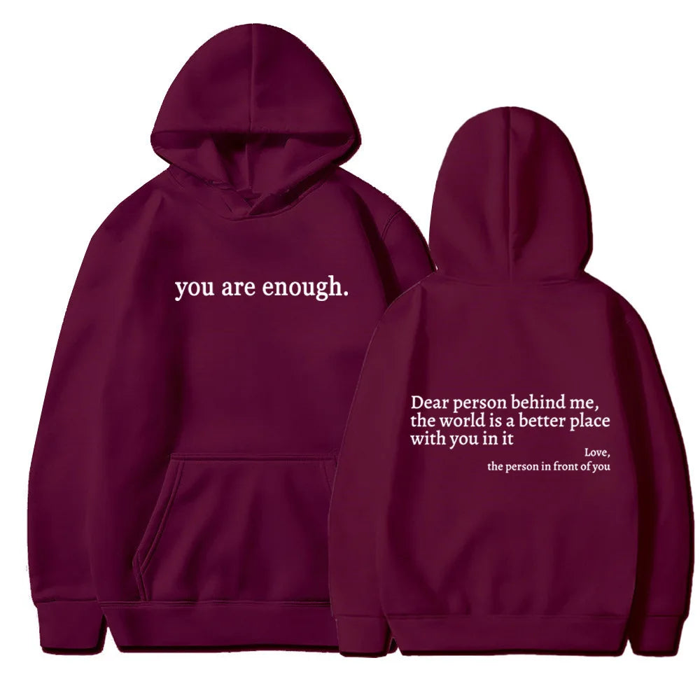 Dear Person Behind Me Men's Kangaroo Pocket Hoodie Classic Retro Women's Back Text Hoodie Neutral Fashion Hoodie Autumn Winter