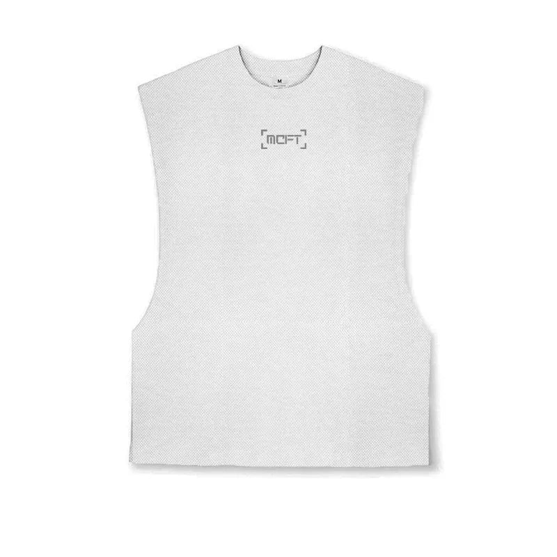Oversized Mens Tank Top Gym Stringer Vest Fitness Clothing Mesh Quick Dry Bodybuilding Cut Off Sports Sleeveless Undershirt