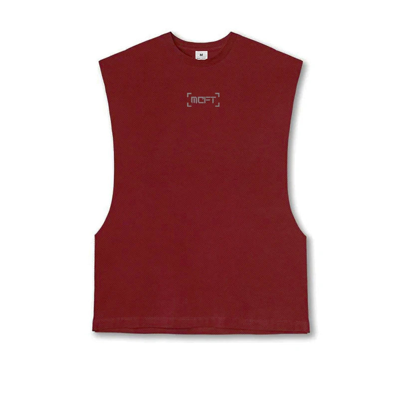 Oversized Mens Tank Top Gym Stringer Vest Fitness Clothing Mesh Quick Dry Bodybuilding Cut Off Sports Sleeveless Undershirt