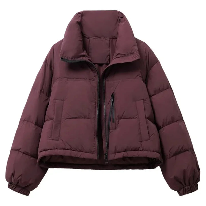 2025 New Winter  Korean Loose Short Stand-up Collar Cotton Padded Jacket Women Thicken Warm  Elegant Parkas Female Outwear