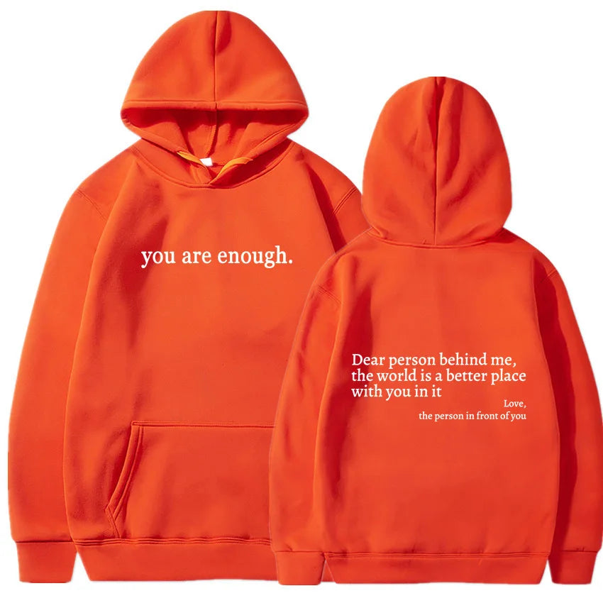 Dear Person Behind Me Men's Kangaroo Pocket Hoodie Classic Retro Women's Back Text Hoodie Neutral Fashion Hoodie Autumn Winter