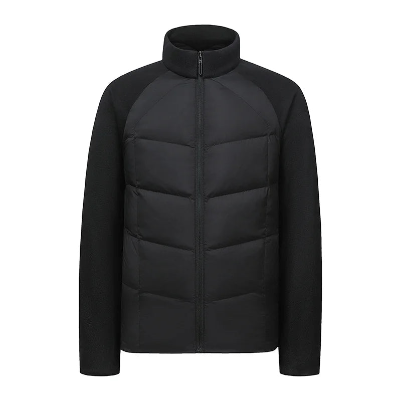 CHRLCK Men's Ultralight 90% Fill Down Jacket Winter Coat Windproof Warm Puffer Hiking Camping Trekking Outdoor Splicing