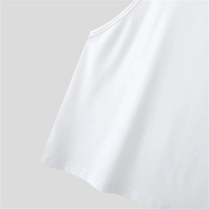 Men's Stringer Bodybuilding Tank Tops Fashionable Solid Color Casual Workout Vest Shirt for Training Running