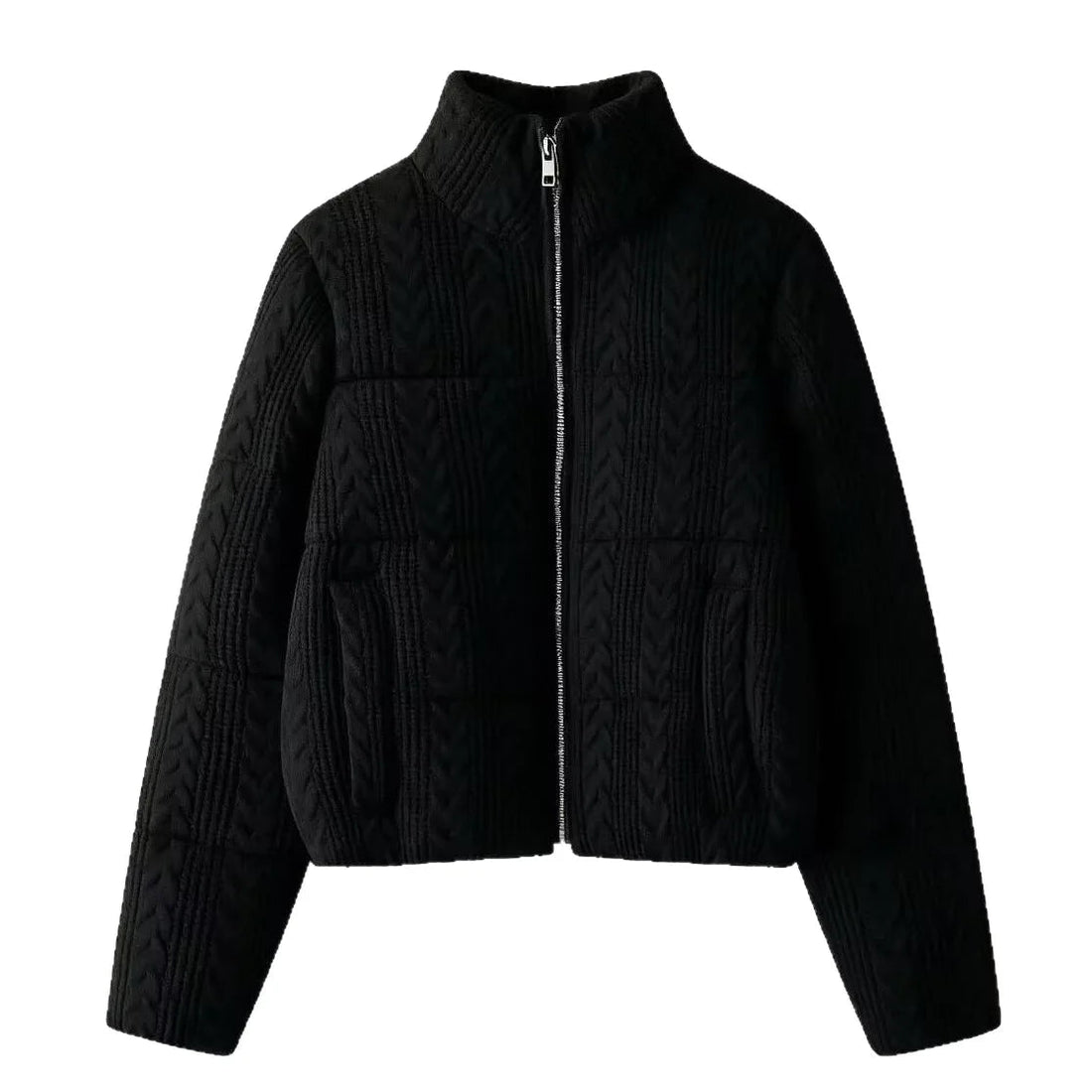2026 New Autumn Winter Women's Fashion Jacket Elegant Eight-Strand Knitted Warm Thick Coat ATFH