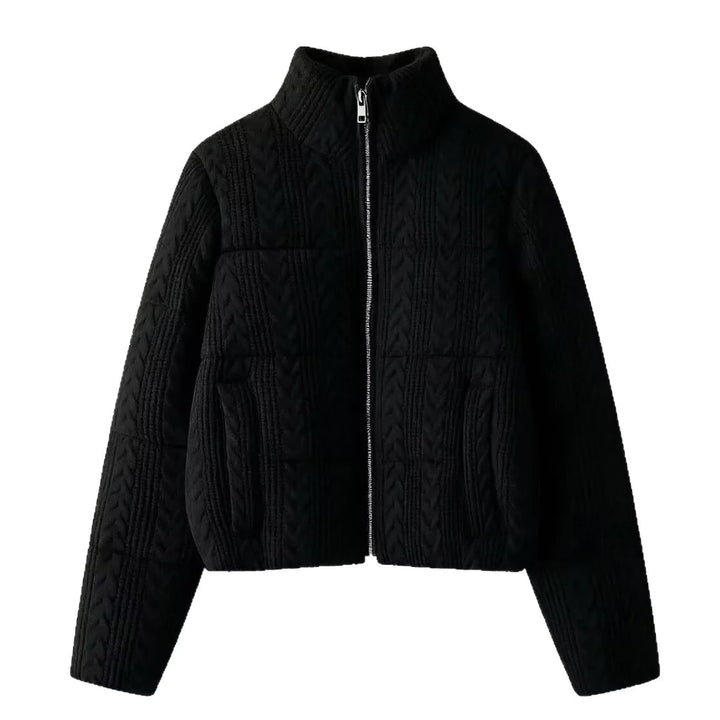 2026 New Autumn Winter Women's Fashion Jacket Elegant Eight-Strand Knitted Warm Thick Coat ATFH