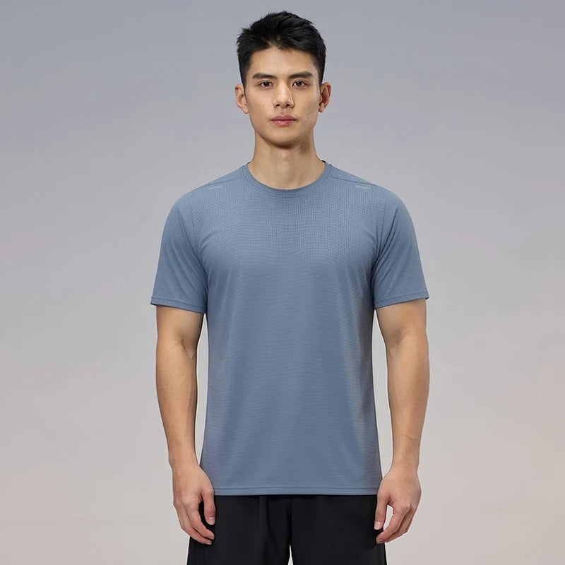 Quick Dry Running T-shirt Men Gym Sports Shirt Comfortable Breathable Outdoor Hiking Fitness Jogging Top