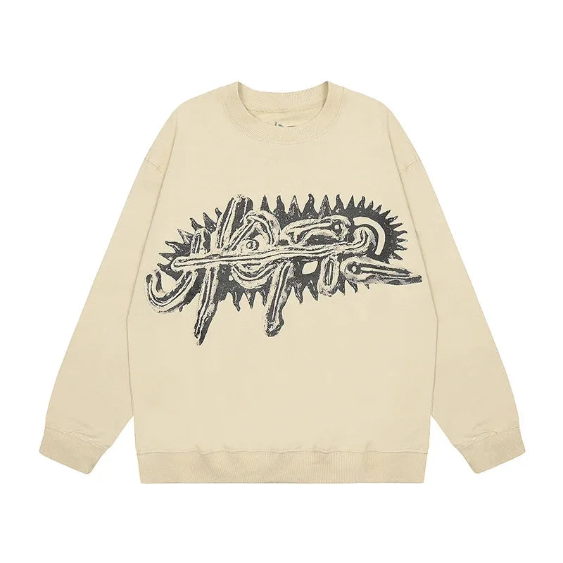 Winter Brown Fleece Utopia Jackets High Quality Vinatge Print Zipper Hoodie Hiphop Street Cactus Jack Hoodys Men Women Cleanfit - ATFH