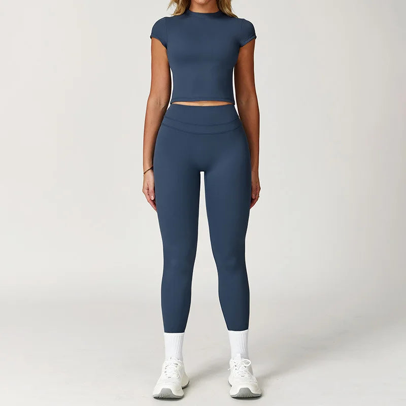 2 Pieces Sportswear Women Yoga Set Gym Clothes Sportswear Yoga Suits Fitness Set Tracksuits Sports Bra Gym High Waist Leggings - ATFH