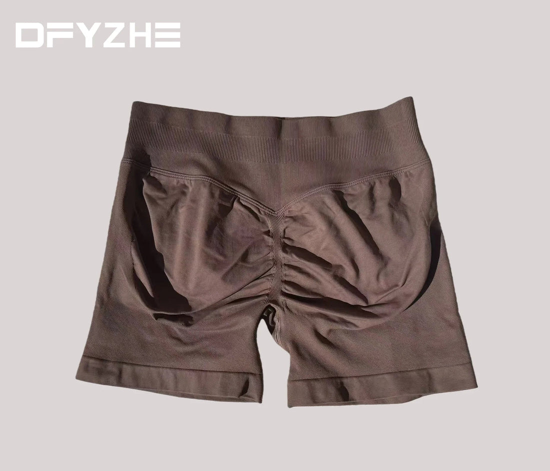 DFYZHE Impact Shorts 4.5-inch Women's Fitness Exercise Bike Shorts with Low Rib Belt Fitness Tight corset Hip Yoga Seamless Tigh Tahsi Fashion House