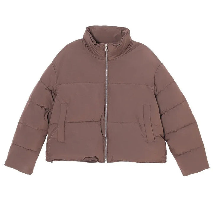 New Winter Women's Quilted Jacket Geometric Print Stand Collar Drawstring Puff Coat For Lady Korean-style Loose Female's Outwear ATFH