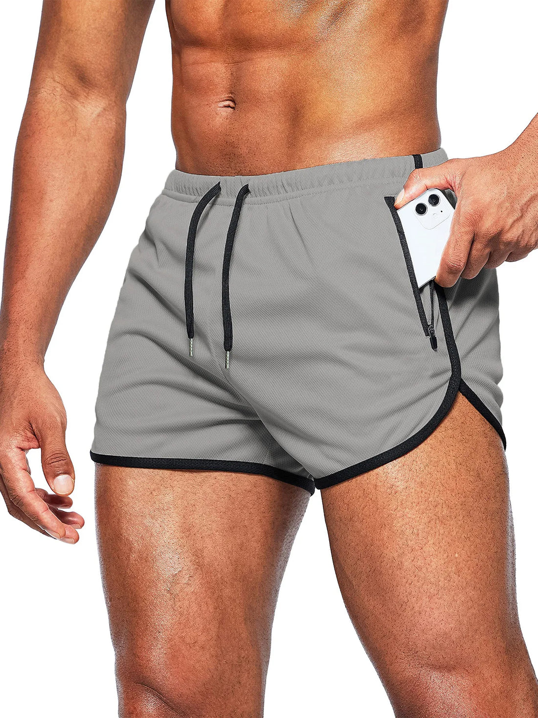 Men's new beach shorts running shorts 3-inch quick drying fitness running fashionable fitness shorts