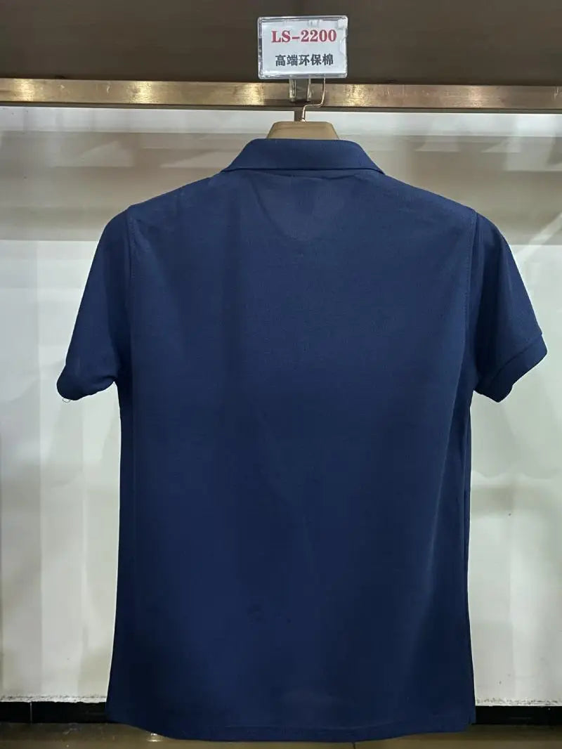 Custom Logo Embroidery Printing Mens Shirts Cotton Short-Sleeved Polo Shirts Summer Lapel T-shirt Business Men Women Tops Shirt