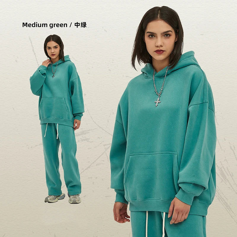 IEFB New Loose Fleece Trendy Hoodies Men Oversize Thickened Hooded Stylish Men's Sweatshirt 2026 Autumn Winter Pullover 9X1304 - ATFH