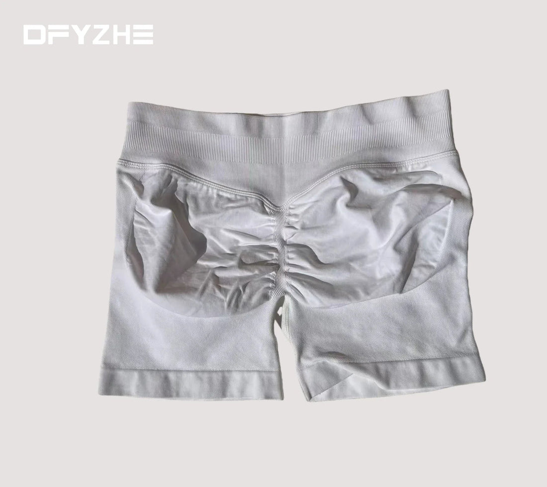 DFYZHE Impact Shorts 4.5-inch Women's Fitness Exercise Bike Shorts with Low Rib Belt Fitness Tight corset Hip Yoga Seamless Tigh Tahsi Fashion House